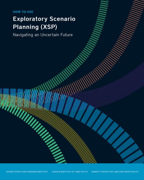 Cover of the report titled "How to Use Exploratory Scenario Planning (XSP)" by Jeremy Stapleton. Cover is an abstract design with a black background and lines going in several directions.