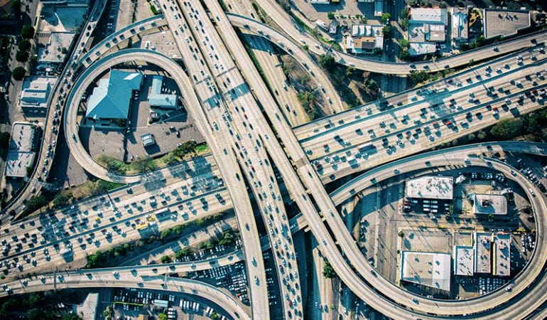 Image: Interstates 10 and 101 in Los Angeles.