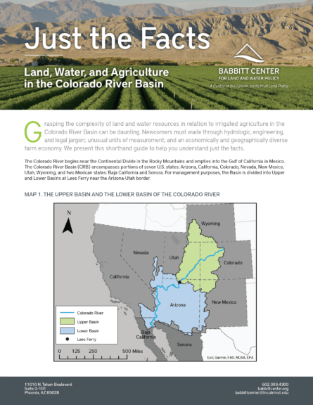 Thumbnail image for a fact sheet about Land, Water, and Agriculture in the Colorado River Basin