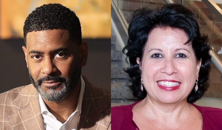 Headshots of Rev. Otis Moss III and Charla Griffy-Brown.