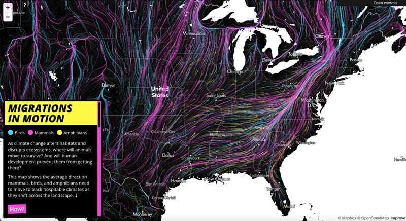 Mapa interactivo Migrations in Motion.