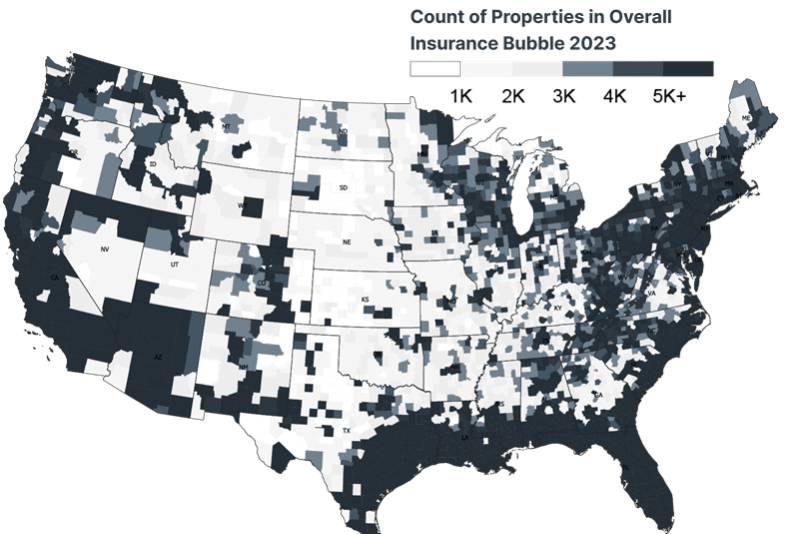 First Street Foundation climate insurance map