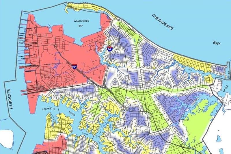 Norfolk Virginia Vision 2100 map