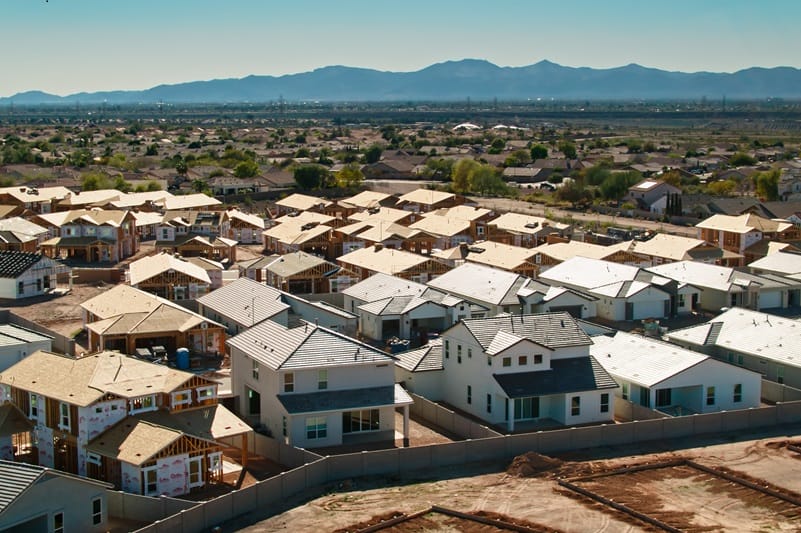 Homes under construction in Maricopa County, Arizona