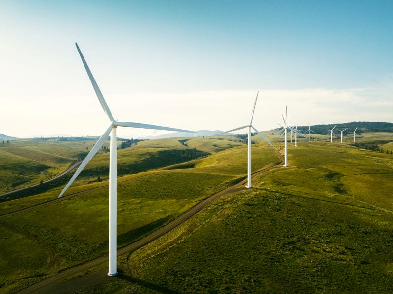 Wind turbines in Washington state