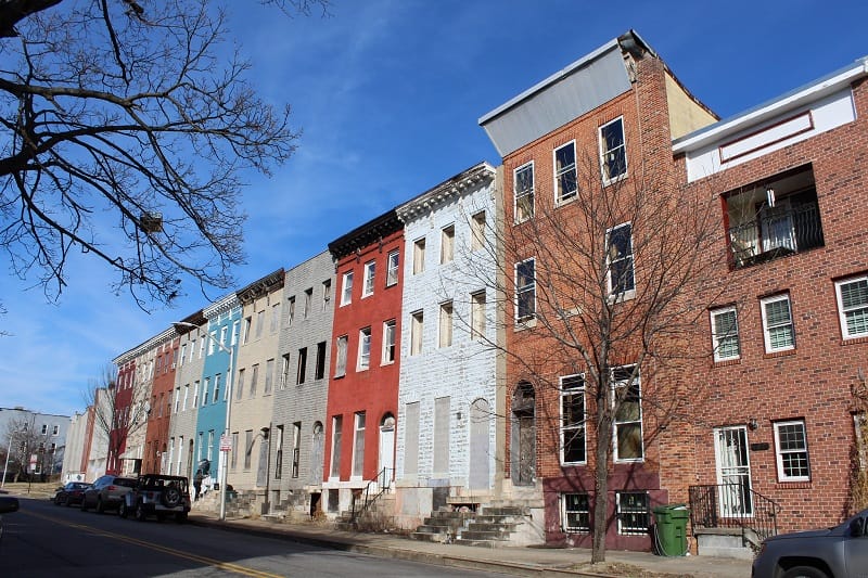Rowhouses in Baltimore, Maryland