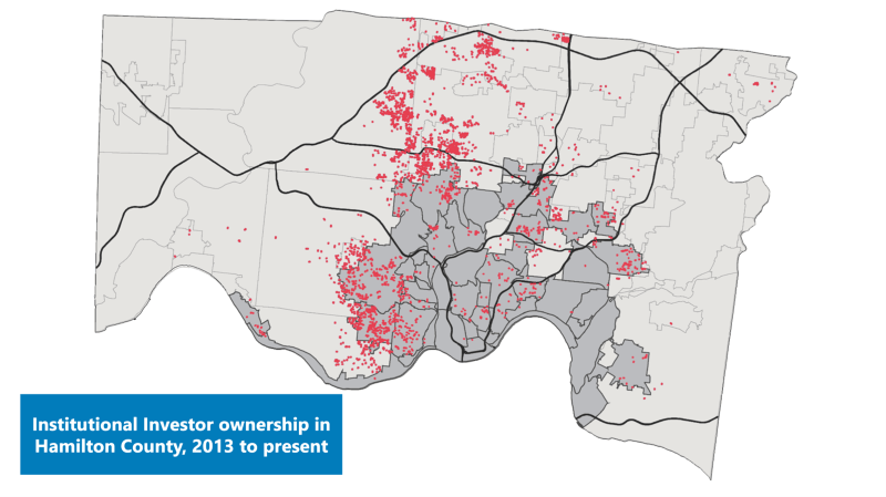 Map of investor-owned homes in Cincinnati, Ohio